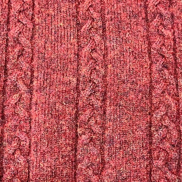 Royal Scott Wool Cable Front V-neck Sweater Vest, Vtg, Burgundy, 2X - Picture 5 of 7